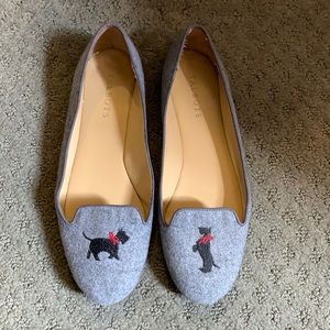 Talbots 8.5 Flannel Embroidered Scottie Loafer